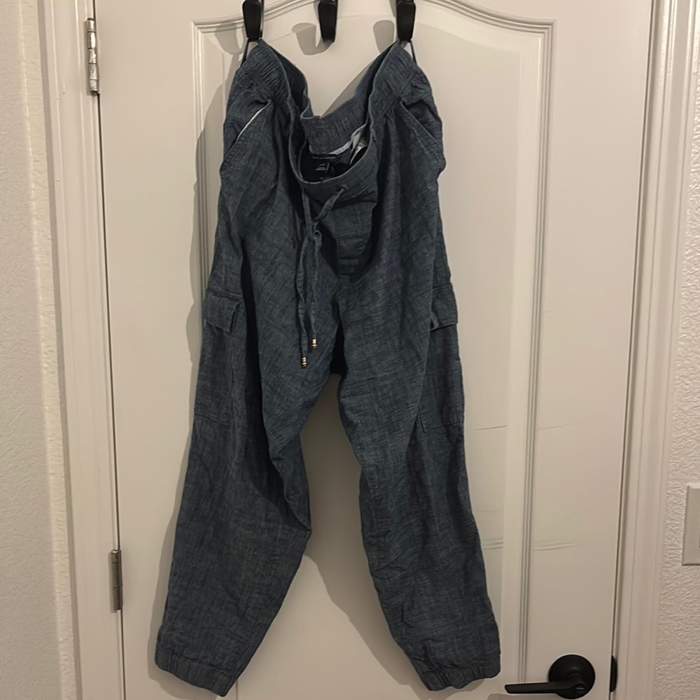 Casual Blue Drawstring Pants